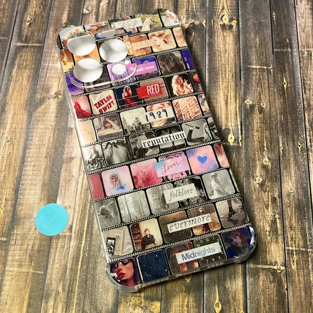 5for$10 Taylor Swift Music Collage iPhone 15 Pro Max Clear Phone Case Collage